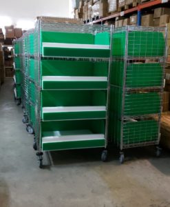 Chrome Wire Storage Shelving with corrguated sheet