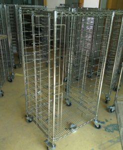 Chrome plated ESD tray cart