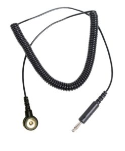 04536 - TRUSTAT COIL CORD 6' 4MM SNAP 1MEG BLACK