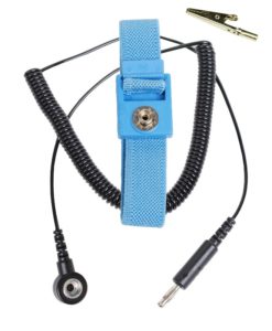 04543 - TRUSTAT ADJUSTABLE BLUE WRIST STRAP, 6' COIL CORD 7MM SNAP