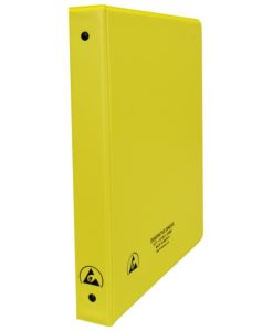 07441 – ESD BINDER, STATIC DISSIPATIVE YELLOW, W/CLEAR POCKET, 1”