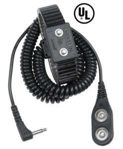 09165 – WRIST STRAP, JEWEL, SML METAL, DUAL, ONYX, 6′ CORD, 4MM ANGLE