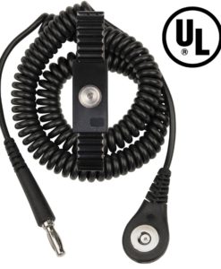09187 – WRIST STRAP, JEWEL, MAGSNAP, ADJ METAL, ONYX, 6′ CORD