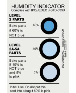 13869 – HUMIDITY INDICATOR CARD, 5% 10% 60% RH, J-STD-033B, 125 EA