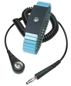 21317 – WRIST STRAP, METAL, BLUE, ADJUSTABLE, 6 FT CORD, 4MM