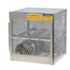 Cylinder locker for safe storage of 4 horizontal 20 or 33-lb. LPG cylinders.