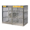 Cylinder locker for safe storage of 12 horizontal 20 or 33-lb. LPG cylinders.