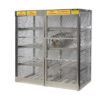 Cylinder locker for safe storage of 16 horizontal 20 or 33-lb. LPG cylinders.