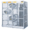 Cylinder locker combo for storage of 8 horizontal LPG and 10 vertical Compressed Gas cylinders.