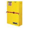 High Security Flammables Safety Cabinet w/steel bar, Cap. 45 gals., 2 shelves, 2 m/c doors