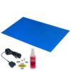 42465 – Statfree Z2 Dissipative 3-Layer Vinyl Blue Mat Top Kit, 24 Inch x 48 Inch, .125 Thickness, Includes Part#14213 Common Point Grounding Kit