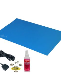 66040 – Statfree T2 Premium Dissipative Dual Layer Blue Rubber Mat Top Kit, 24 Inch x 36 Inch, .060 Inch Thickness, Includes Part#14213 Common Point Grounding Kit