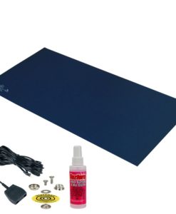 66056 – Statfree T2 Premium Dissipative Dual Layer Dark Blue Rubber Mat Top Kit, 24 Inch x 48 Inch, .060 Inch Thickness, Includes Part#14213 Common Point Grounding Kit