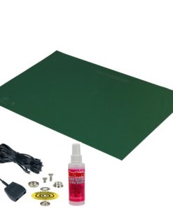 66057 – Statfree T2 Lead Free Area Dissipative Dual Layer Green Rubber Mat Top Kit, 24 Inch x 36 Inch, .060 Inch Thickness, Includes Part#14213 Common Point Grounding Kit