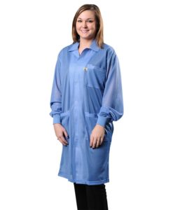 73611 – SMOCK, STATSHIELD, LABCOAT, KNITTED CUFFS, BLUE, SMALL