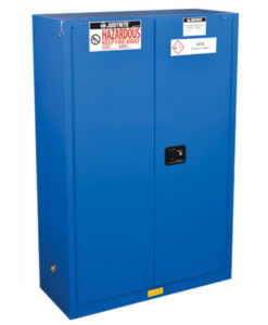 ChemCor&reg; Hazardous Material Safety Cabinet, Cap. 45 gal., 2 shelves, 2 self-close doors