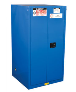 ChemCor&reg; Hazardous Material Safety Cabinet, Cap. 60 gal., 2 shelves, 2 self-close doors