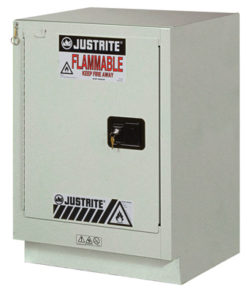 ChemCor&reg; Under Fume Hood Corrosives/Acids Safety Cabinet, Cap. 15 gal, 1 shelf, 1 s/c left hand door