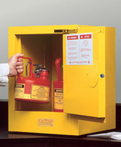Sure-Grip&reg; EX Countertop Flammable Safety Cabinet, Cap. 4 gallons, 1 shelf, 1 s/c door