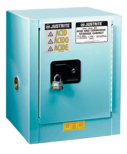 ChemCor&reg; Countertop Corrosives/Acids Safety Cabinet, Cap. 4 gallons., 1 shelf, 1 s/c door