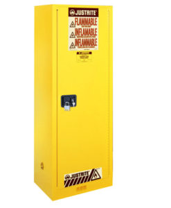 Sure-Grip&reg; EX Slimline Flammable Safety Cabinet, Cap. 22 gallons, 3 shelves, 1 m/c door