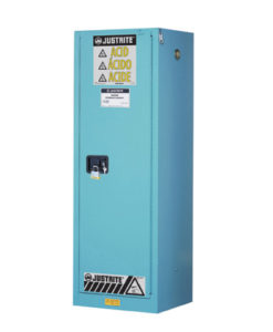 ChemCor&reg; Slimline Corrosives/Acids Safety Cabinet, Cap. 22 gallons, 3 shelves, 1 m/c door,