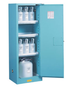 Sure-Grip&reg; EX Slimline Corrosives/Acid Steel Safety Cabinet, Cap. 22 gal, 3 shelves, 1 s/c door