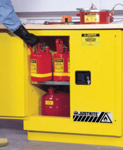 Sure-Grip&reg; EX Undercounter Flammable Safety Cabinet, Cap. 22 gallons, 1 shelf, 2 m/c doors
