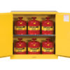 Sure-Grip&reg; EX Safety Cabinet/Can Package, Cap. 30-gal. cabinet w/cans, 2 shlvs, 2 m/c doors