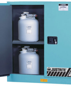 ChemCor&reg; Corrosives/Acids Safety Cabinet, Cap. 30 gallons, 1 shelf, 2 manual-close doors