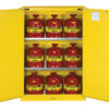 Sure-Grip&reg; EX Safety Cabinet/Can Package, Cap. 45-gal. cabinet w/cans, 2 shlvs, 2 s/c doors
