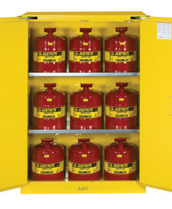 Sure-Grip&reg; EX Safety Cabinet/Can Package, Cap. 45-gal. cabinet w/cans, 2 shlvs, 2 s/c doors