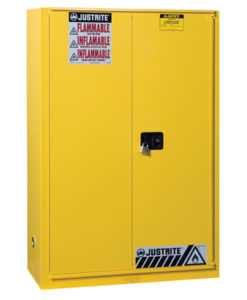 Sure-Grip&reg; EX Flammable Safety Cabinet, Cap. 45 gallons, 2 shelves, 1 bi-fold s/c door