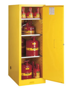 Sure-Grip&reg; EX Deep Slimline Flammable Safety Cabinet, Cap. 54 gallons, 3 shlves, 1 m/c door