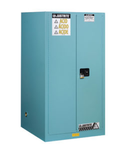 ChemCor&reg; Corrosives/Acids Safety Cabinet, Cap. 60 gallons, 2 shelves, 2 self-close doors