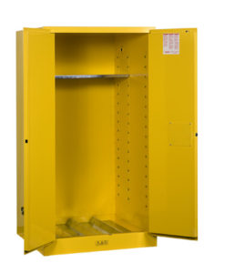 Sure-Grip&reg; EX Vertical Drum Safety Cabinet and Drum Support, Cap. 55 gal., 1 shelf, 2 m/c doors