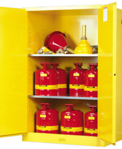 Sure-Grip&reg; EX Flammable Safety Cabinet, Cap. 90 gallons, 2 shelves, 2 manual-close doors