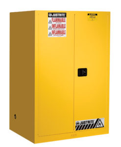 Sure-Grip&reg; EX Flammable Safety Cabinet, Cap. 90 gallons, 2 shelves, 2 self-close doors