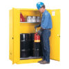 Sure-Grip&reg; EX Vertical Drum Safety Cabinet and Drum Rollers, Cap. 60 gal., 1 shelf, 2 m/c doors