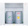 Flammable Waste Vertical Drum Safety Cabinet, Steel, Cap. 110-gallons, 1 shelf, 2 m/c doors