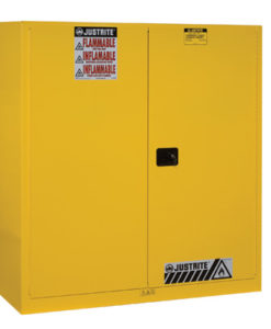 Sure-Grip&reg; EX Vertical Drum Safety Cabinet and Drum Support, Cap. 110 gal., 1 shelf, 2 s/c doors