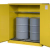 Sure-Grip&reg; EX Vertical Drum Safety Cabinet and Drum Rollers, Cap. 110 gal., 1 shelf, 2 m/c doors