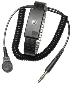 95041 – WRIST STRAP, METAL, ADJ, XL, BLACK, 4MM SNAP, 6FT CORD