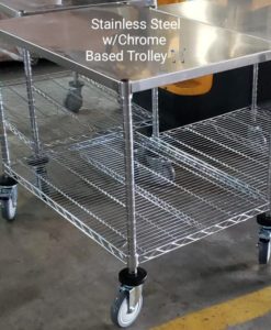 Stainless Steel with Chrome Base Trolley 1