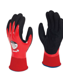 Grip It Oil GIO red and black dual nitrile coated glove pair