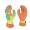 Multi-Task E HV MTEHV orange yellow high visibility impact nitrile palm coated glove pair