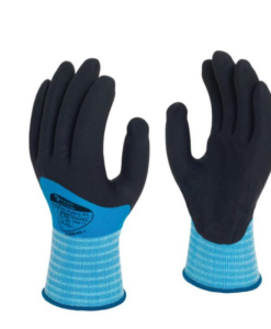 Polyflex Hydro KC PHYKC blue hydrophobic nylon foamed nitrile three-quarter coated glove pair