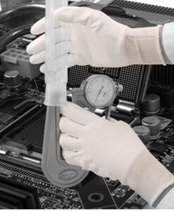 Pure Dex AS102 anti-static PU palm coated inspection glove on electronics